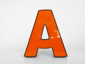 Leuchtbuchstabe | A | orange + braun