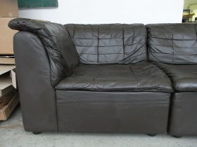 kultiges WG-Sofa | 5-Sitzer  variabel | Leder  | 80er Jahre