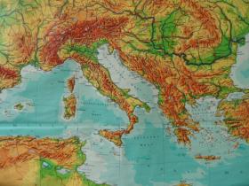 Schulwandkarte | Mittelmeerländer