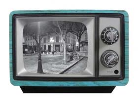 Retro Fernseher als Bilderrahmen | Braun klein | Werkhaus