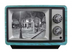 Retro Fernseher als Bilderrahmen | Türkis mittel | Werkhaus