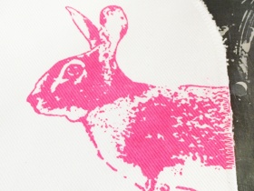 Frohstoff | Flaschenhusse | Hase neon pink