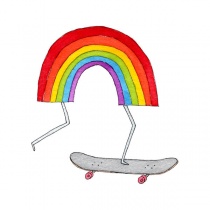 Tattly | Temporary Tattoos | Rainbow Skateboard