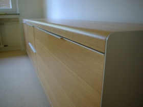 XXL Sideboard / Anrichte / Eiche hell und Aluminium