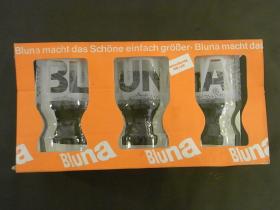3 originalverpackte Bluna Gläser | 70er Jahre